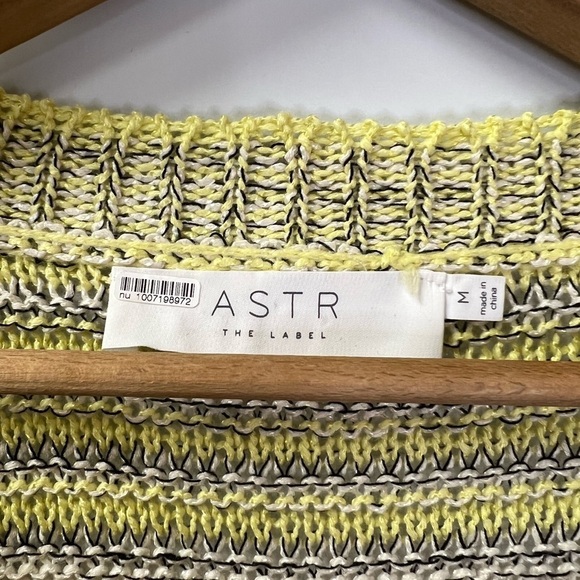 ASTR The Label Kent Wrap Sweater Neon Lemon Black Size M - Picture 4 of 7